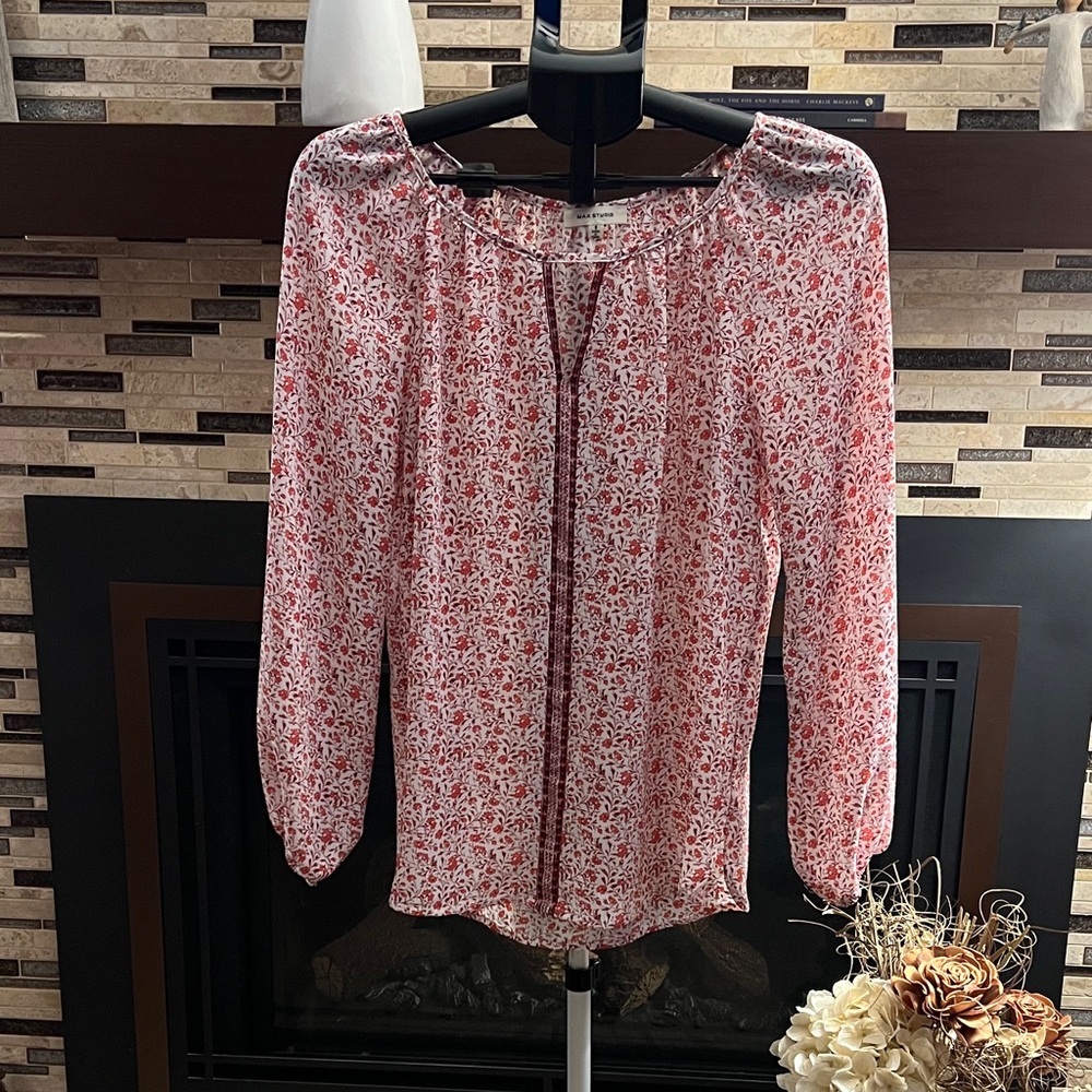 Max Studio Red Floral Women's Blouse